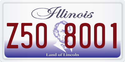 IL license plate Z508001