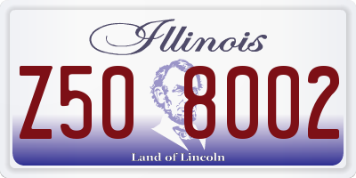 IL license plate Z508002