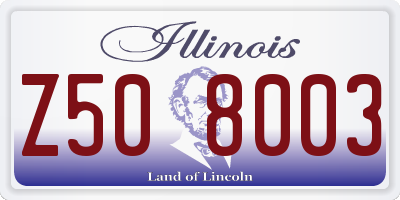 IL license plate Z508003