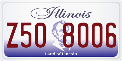 IL license plate Z508006