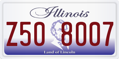 IL license plate Z508007