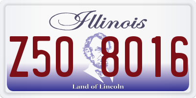 IL license plate Z508016