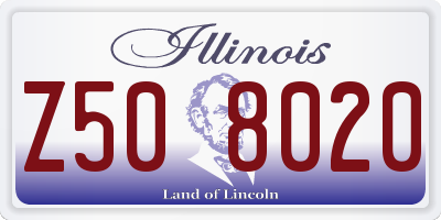 IL license plate Z508020