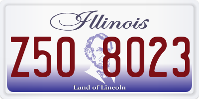 IL license plate Z508023