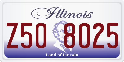IL license plate Z508025