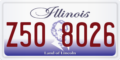 IL license plate Z508026