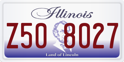 IL license plate Z508027
