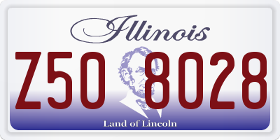 IL license plate Z508028