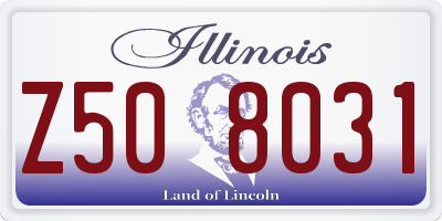 IL license plate Z508031