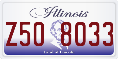 IL license plate Z508033