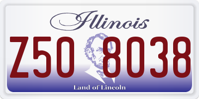 IL license plate Z508038
