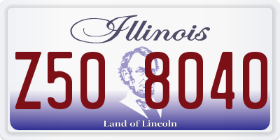 IL license plate Z508040