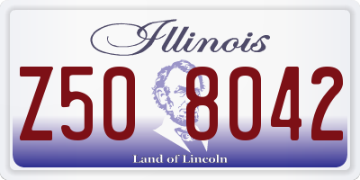 IL license plate Z508042