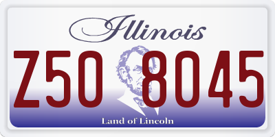 IL license plate Z508045