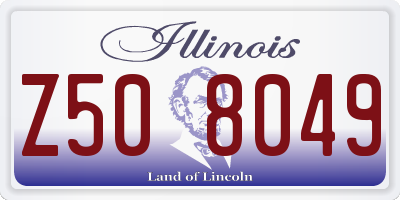IL license plate Z508049