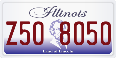 IL license plate Z508050