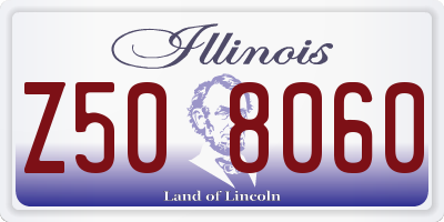 IL license plate Z508060