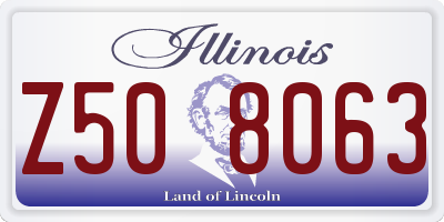 IL license plate Z508063
