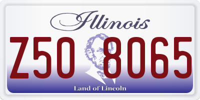 IL license plate Z508065