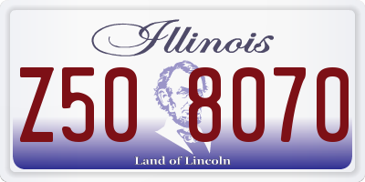 IL license plate Z508070