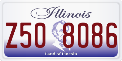 IL license plate Z508086