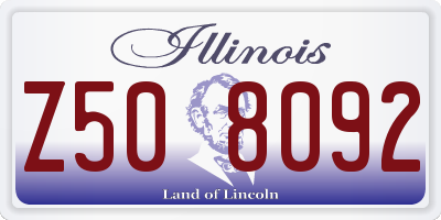 IL license plate Z508092
