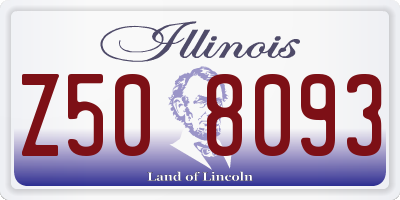 IL license plate Z508093