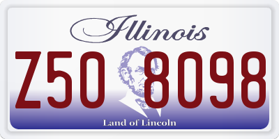 IL license plate Z508098
