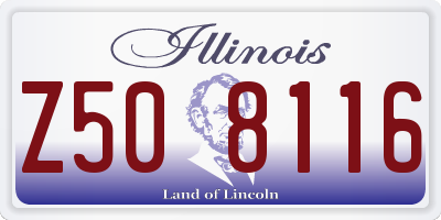 IL license plate Z508116