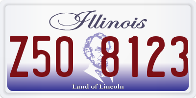 IL license plate Z508123