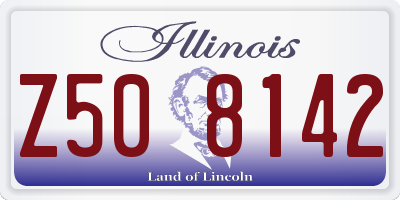 IL license plate Z508142