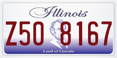 IL license plate Z508167