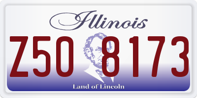 IL license plate Z508173