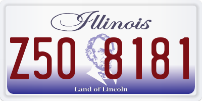 IL license plate Z508181