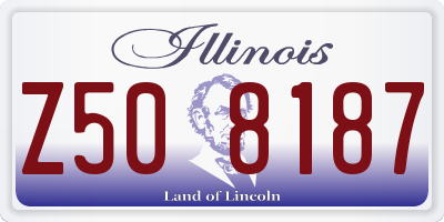 IL license plate Z508187