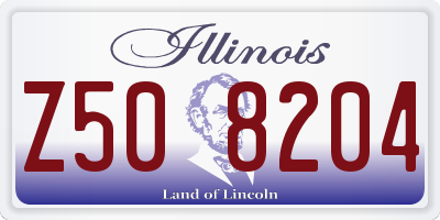 IL license plate Z508204