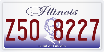 IL license plate Z508227