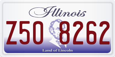 IL license plate Z508262