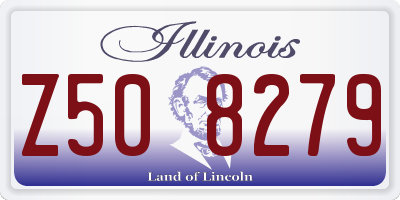 IL license plate Z508279