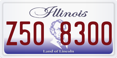 IL license plate Z508300
