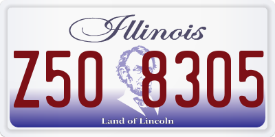 IL license plate Z508305