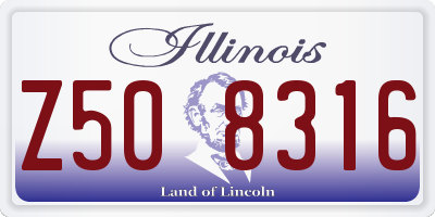 IL license plate Z508316