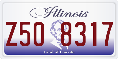 IL license plate Z508317