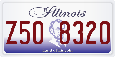 IL license plate Z508320