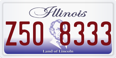 IL license plate Z508333