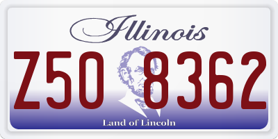 IL license plate Z508362