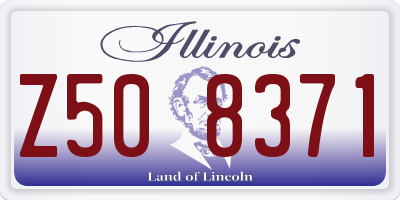 IL license plate Z508371
