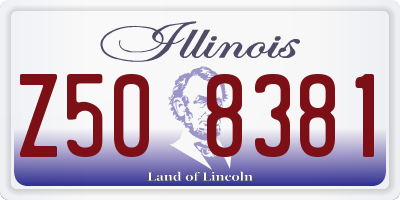 IL license plate Z508381