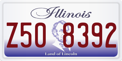 IL license plate Z508392
