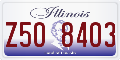 IL license plate Z508403